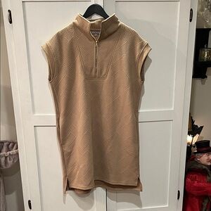 Elegant Tan Sleeveless Tunic